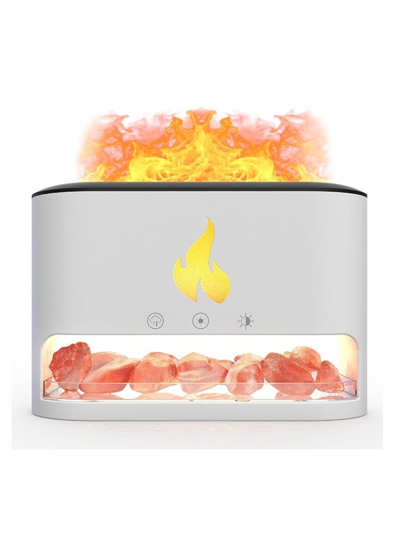 DIGI CORE Aroma Diffuser 250ML Aroma Flame Essential Oil Diffuser With 7 Colour Lights Auto Shut-Off Night Light Salt Lamp Diffuser Silent Cool Mist Humidifier Air Humidifier For Home, Office, And Bedroom White - Image 1