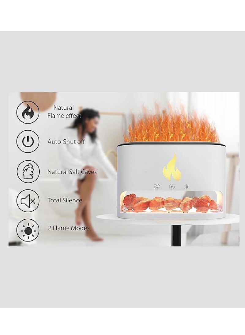 DIGI CORE Aroma Diffuser 250ML Aroma Flame Essential Oil Diffuser With 7 Colour Lights Auto Shut-Off Night Light Salt Lamp Diffuser Silent Cool Mist Humidifier Air Humidifier For Home, Office, And Bedroom White - Image 4