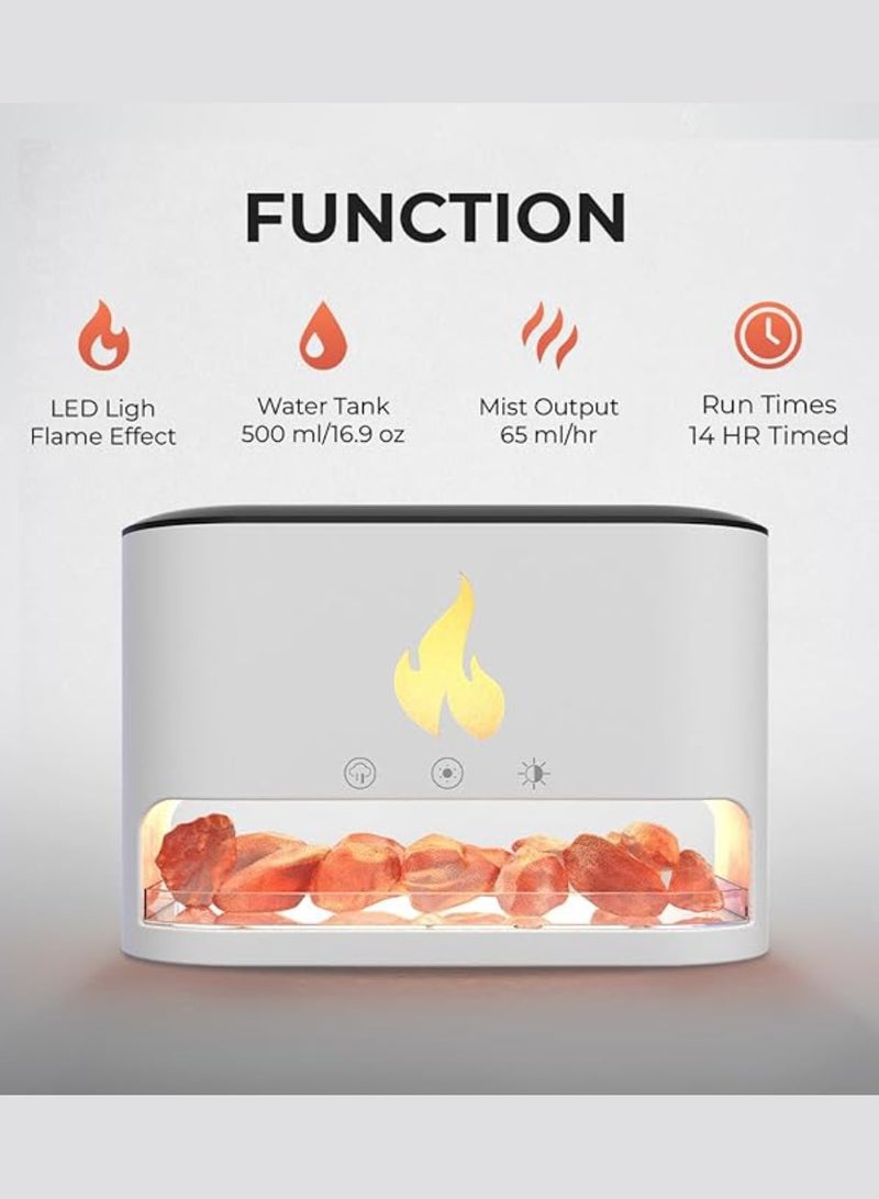 DIGI CORE Aroma Diffuser 250ML Aroma Flame Essential Oil Diffuser With 7 Colour Lights Auto Shut-Off Night Light Salt Lamp Diffuser Silent Cool Mist Humidifier Air Humidifier For Home, Office, And Bedroom White - Image 5