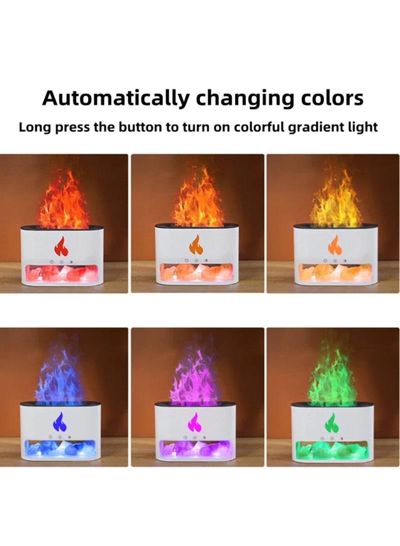DIGI CORE Aroma Diffuser 250ML Aroma Flame Essential Oil Diffuser With 7 Colour Lights Auto Shut-Off Night Light Salt Lamp Diffuser Silent Cool Mist Humidifier Air Humidifier For Home, Office, And Bedroom White - Image 3