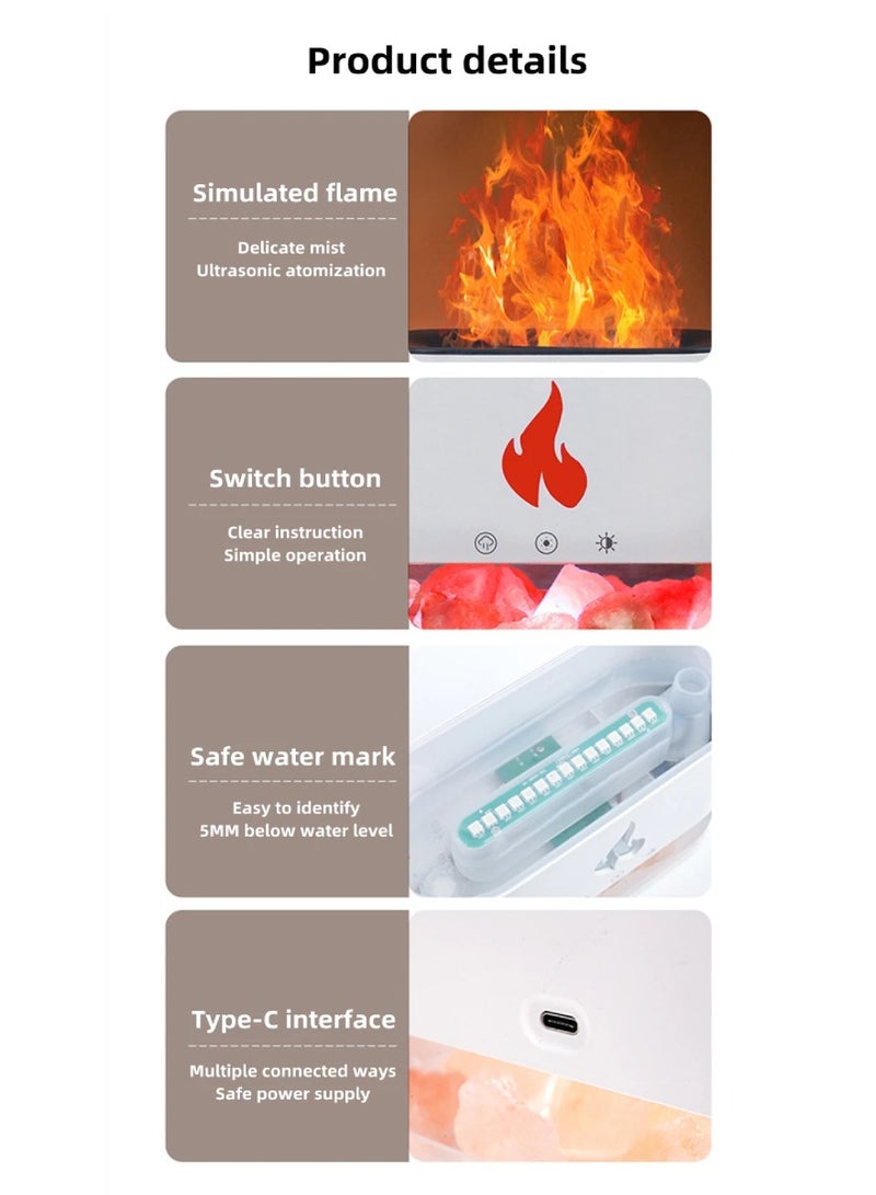 DIGI CORE Aroma Diffuser 250ML Aroma Flame Essential Oil Diffuser With 7 Colour Lights Auto Shut-Off Night Light Salt Lamp Diffuser Silent Cool Mist Humidifier Air Humidifier For Home, Office, And Bedroom White - Image 2