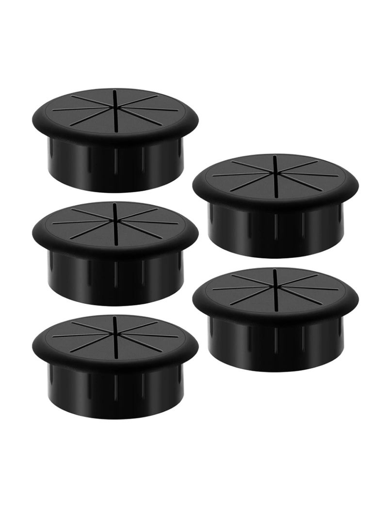 يا كومز 2 بوصة مكتب Grommet الأسود, Yakumuz مكتب ثقب غطاء الكابل, مكتب ثقب Grommet للأسلاب, مرنة كابل Grommet - 5 حزمة - Image 1