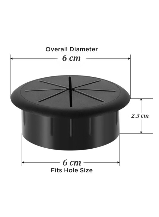 يا كومز 2 بوصة مكتب Grommet الأسود, Yakumuz مكتب ثقب غطاء الكابل, مكتب ثقب Grommet للأسلاب, مرنة كابل Grommet - 5 حزمة - Image 4