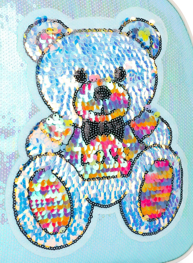 Eazy Kids Sequin School Backpack - Teddy Green  - Image 4