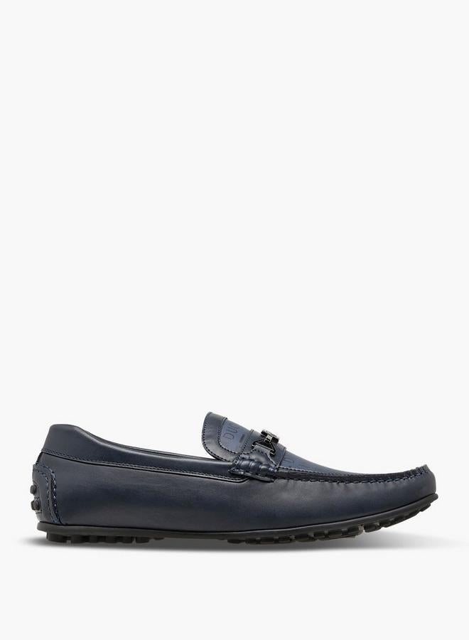 DUCHINI Men Monogram Print Slip-On Loafers - Image 1