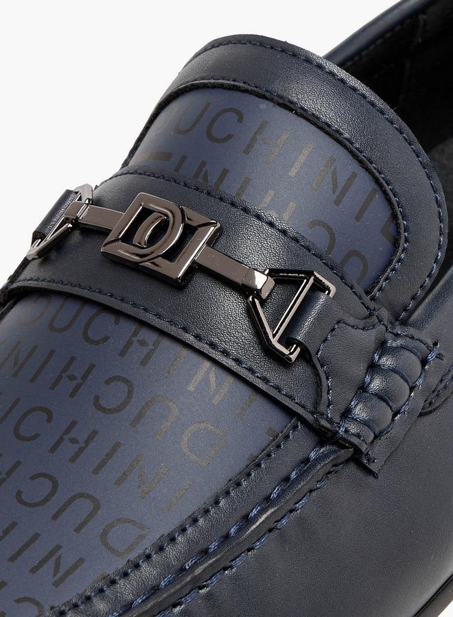 DUCHINI Men Monogram Print Slip-On Loafers - Image 4
