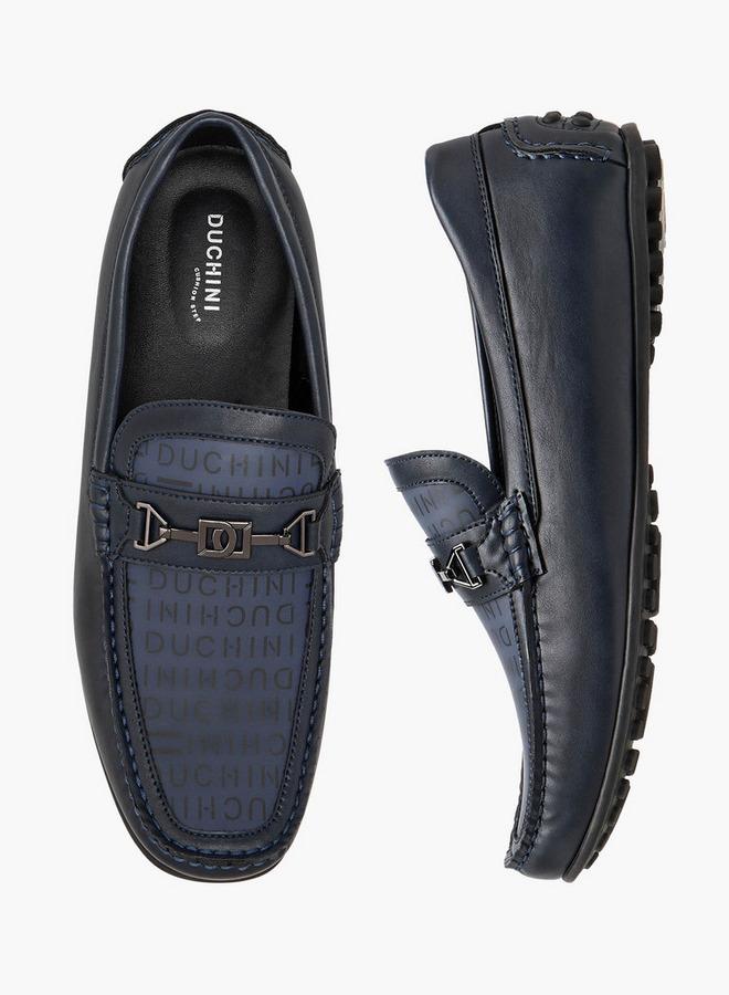 DUCHINI Men Monogram Print Slip-On Loafers - Image 3
