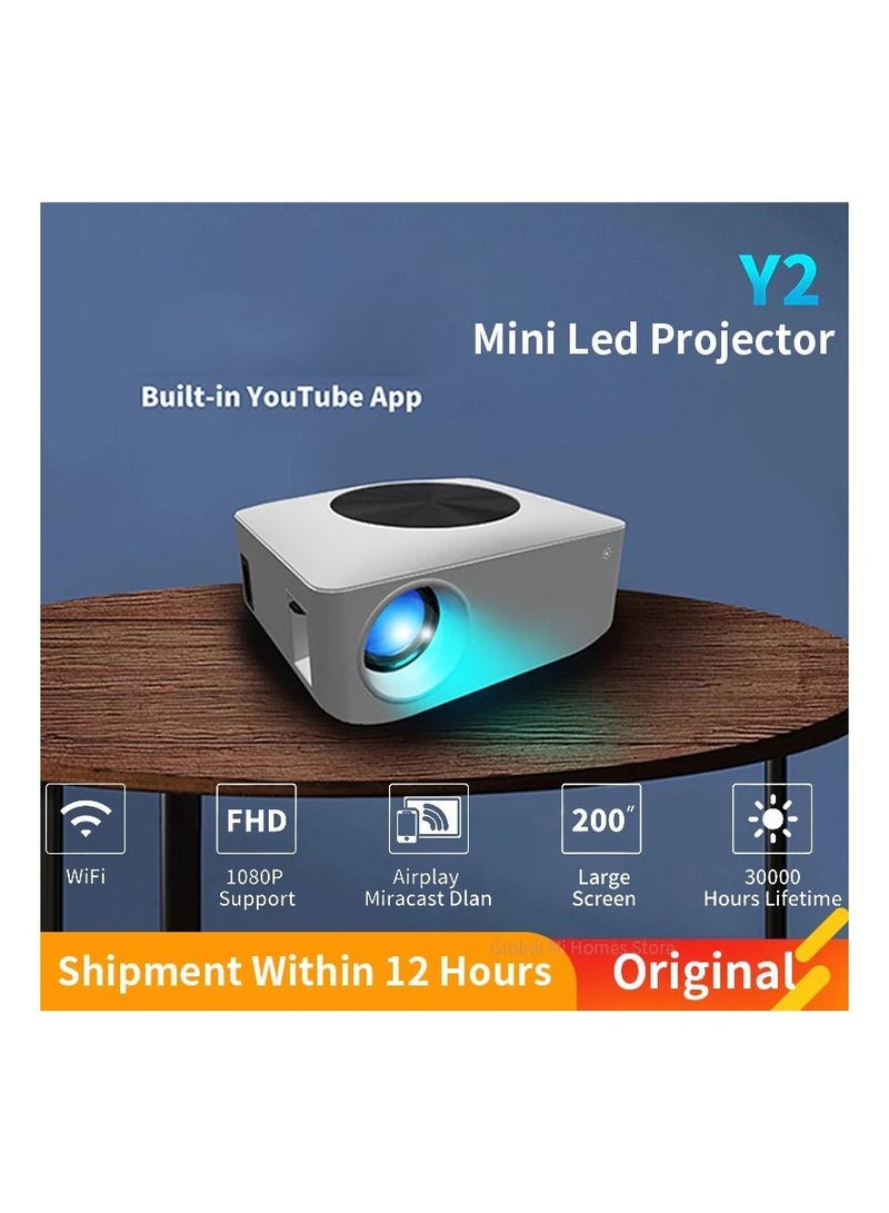 Mini Y2 Home Android Projector 80 ANSI Lumens Screen Size 36"-200" with Screen Mirroring for Apple and Android Native Res 800x480P Supports 1080P Best Screen Size 90 inch PROJ-WO-71-W White  - Image 2