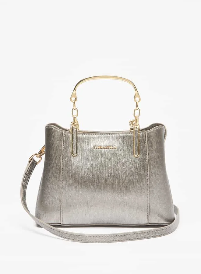 Flora Bella By Shoexpress Women Textured Tote Bag with Double Handle and Zip Closure