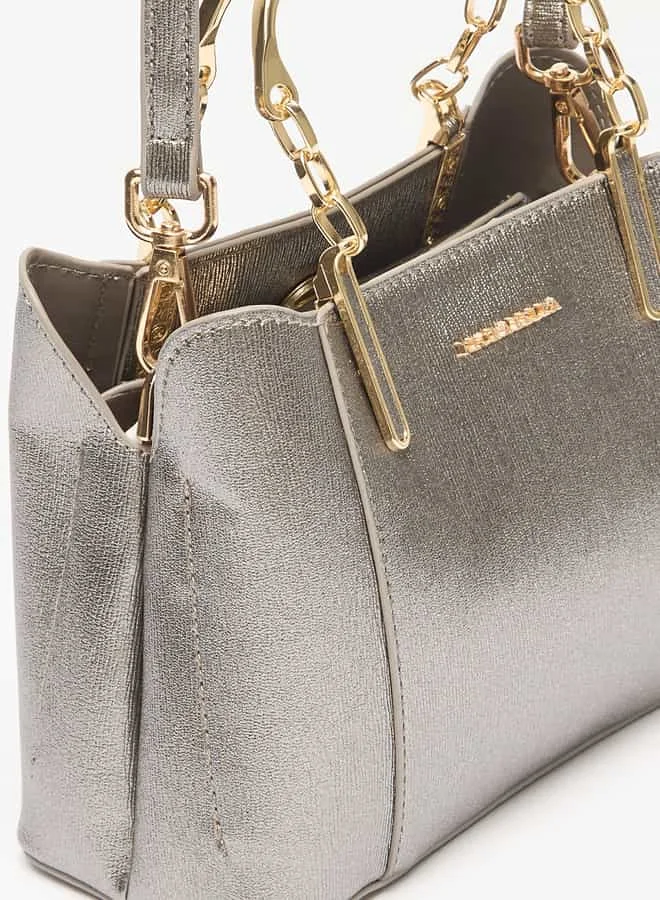 Flora Bella By Shoexpress Women Textured Tote Bag with Double Handle and Zip Closure