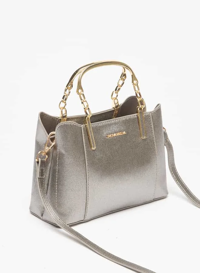 Flora Bella By Shoexpress Women Textured Tote Bag with Double Handle and Zip Closure