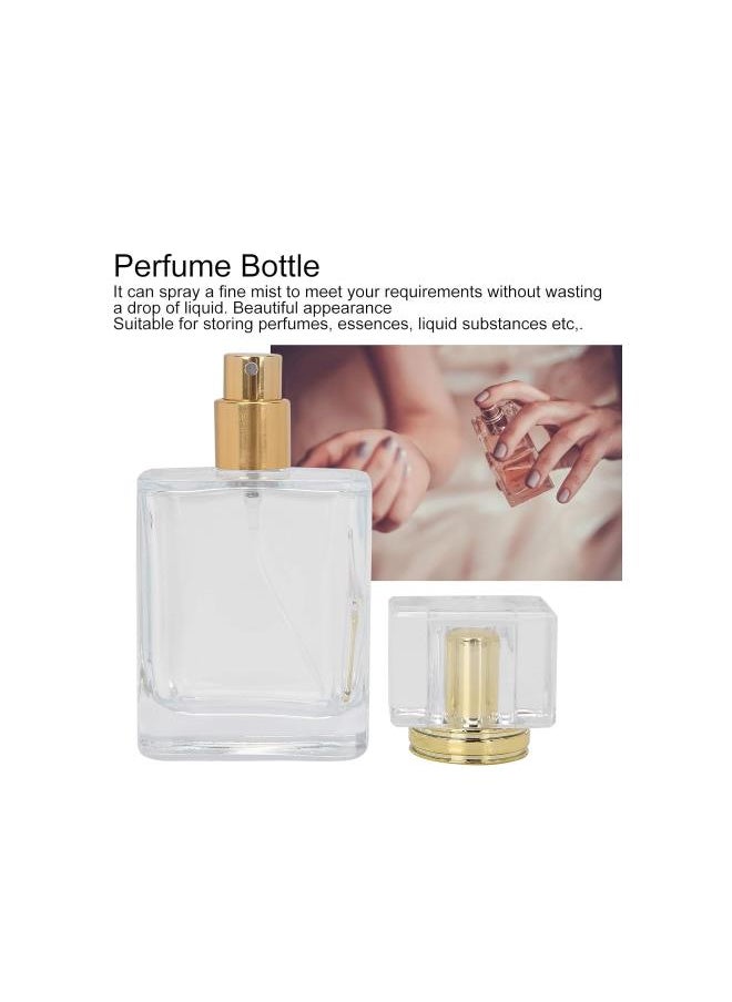 WYBOT - 50ml Perfume Bottle - Glass Spray Perfume Bottle with Spray Applicator Empty Atomizer Bottle Perfume Refillable Bottle Liquid Container Transparent Perfume Spray Perfume Atomizer Bottle(03) - Image 1