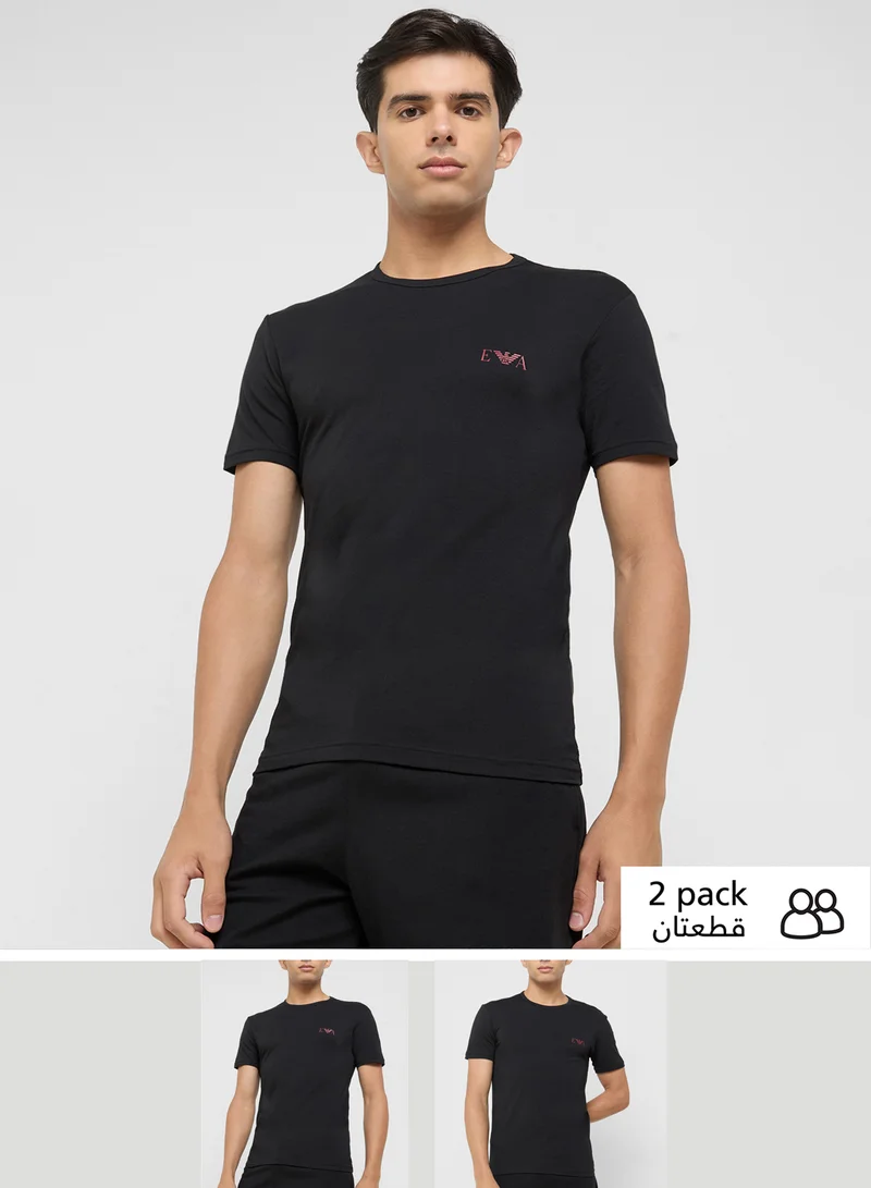 EMPORIO ARMANI 2 Pack Of Logo Crew Neck T-Shirt