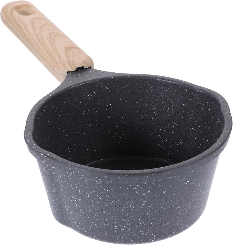 MAGICLULU Nonstick Mini Saucepan with Handle, Black Aluminum Milk Pan for Cooking and Heating, Deep Handy Pot Suitable for Kitchen and Home Use - Image 1