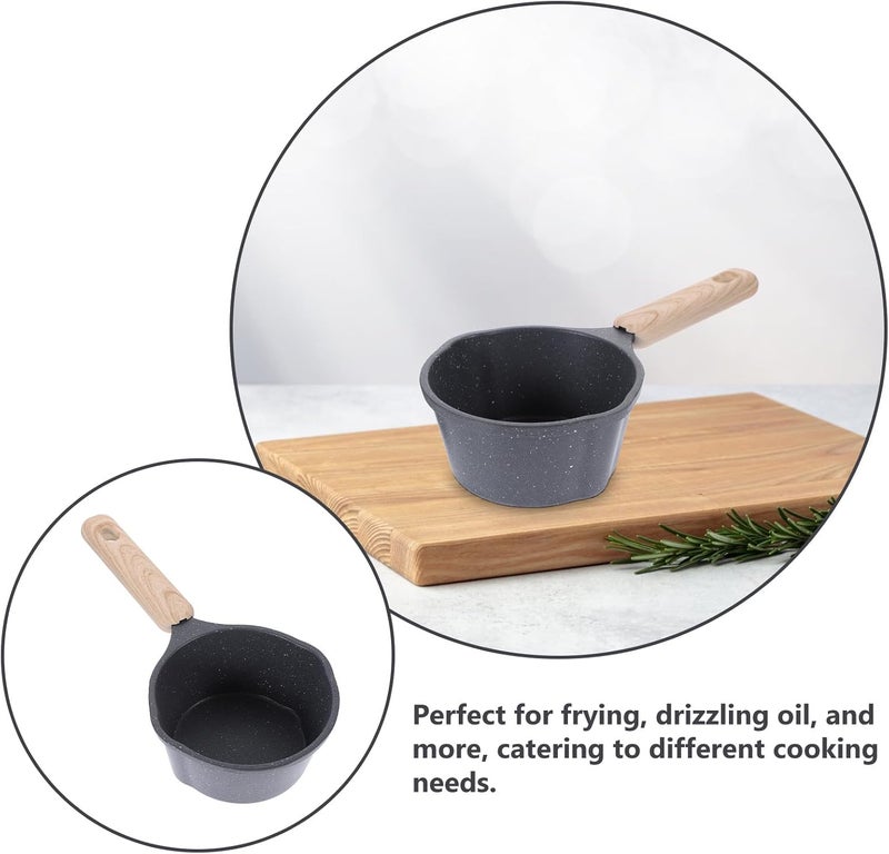 MAGICLULU Nonstick Mini Saucepan with Handle, Black Aluminum Milk Pan for Cooking and Heating, Deep Handy Pot Suitable for Kitchen and Home Use - Image 3
