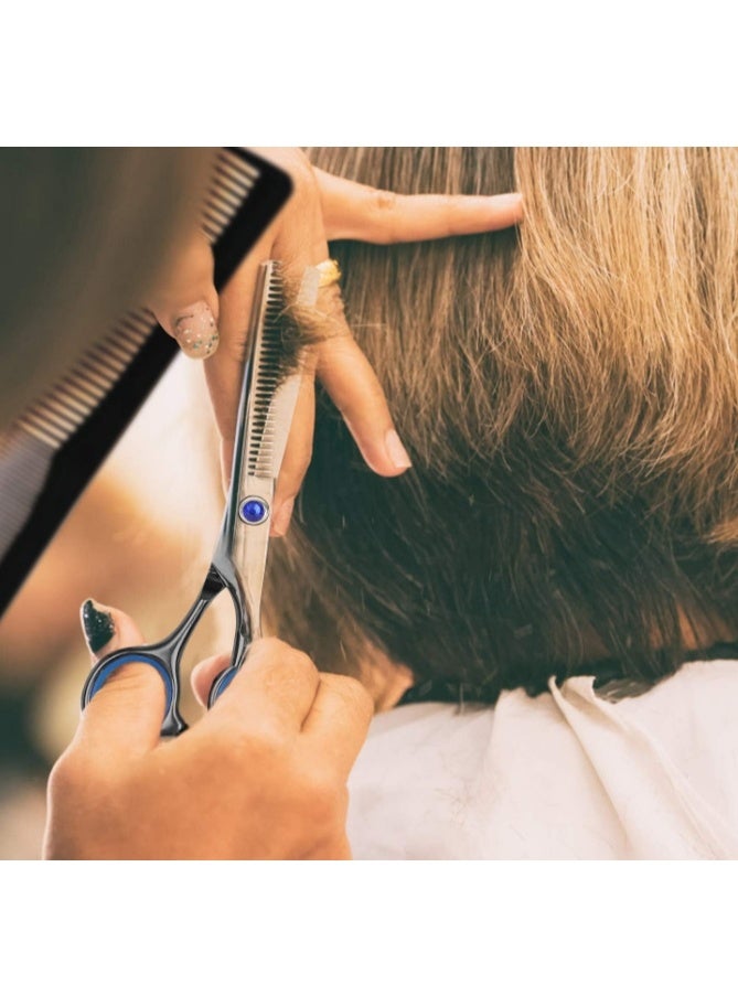 OASIS-TH Hair Cutting Scissors Set Professional Stainless Steel Reinforced Barber Salon Shears for Hairdressing, Thinning, Home Use - Flat Shears, Teeth Shear, Comb Neck Duster & Hair Clip Included - Image 2