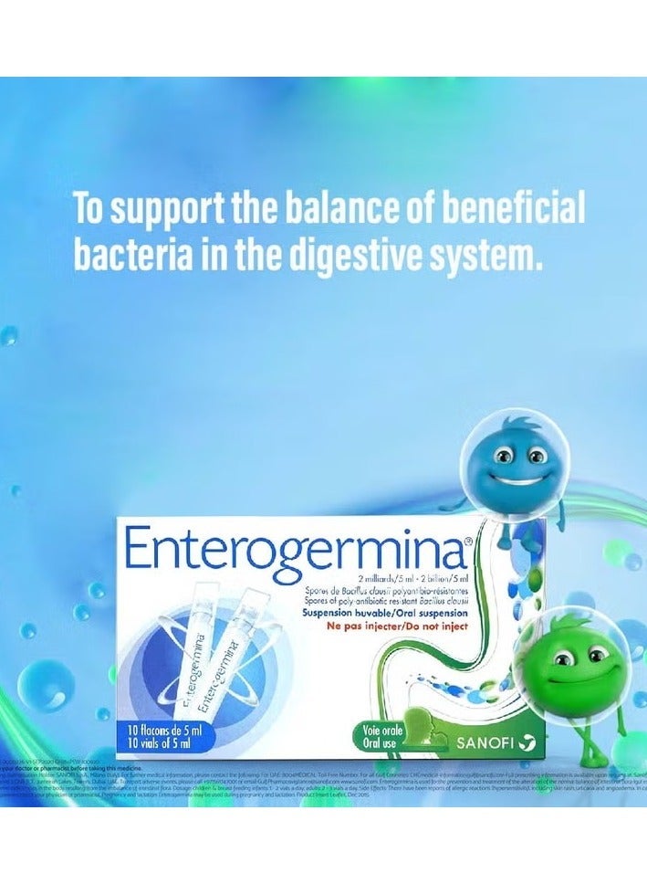 Enterogermina 2 Billion/5ml Suspension Oral Vials 10s - Image 3