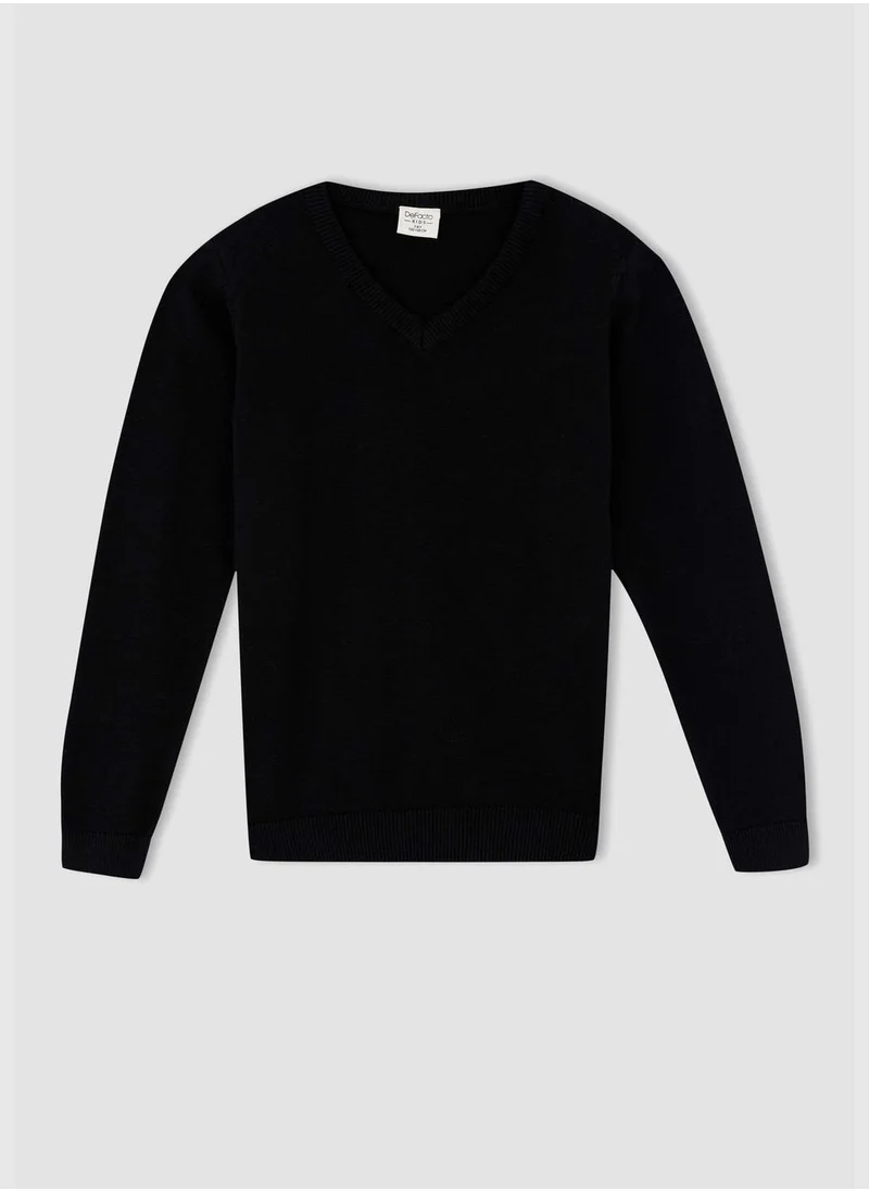 DeFacto Slim Fit V-Neck Knitted Jumper