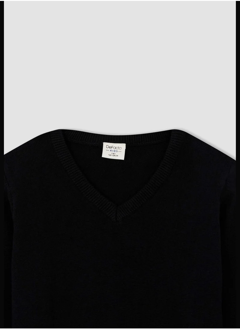 DeFacto Slim Fit V-Neck Knitted Jumper