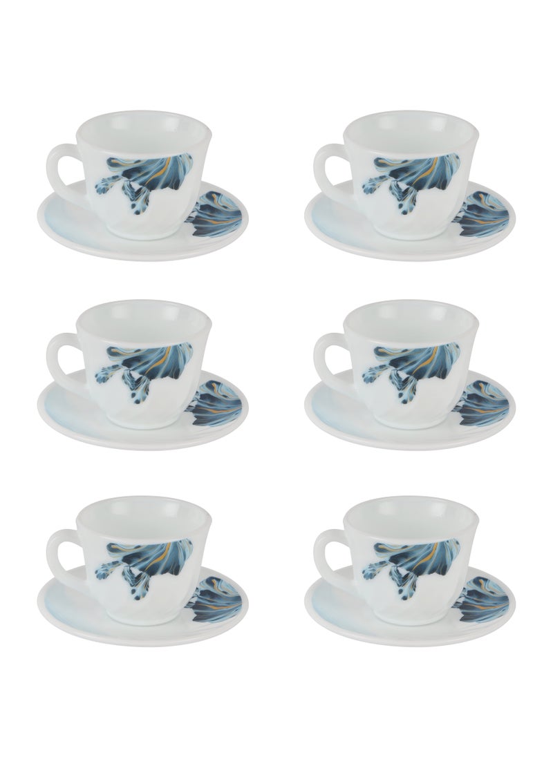 DELCASA Delcasa 12 Piece Opalware Cup and Saucer Set- DC3400  - Image 1