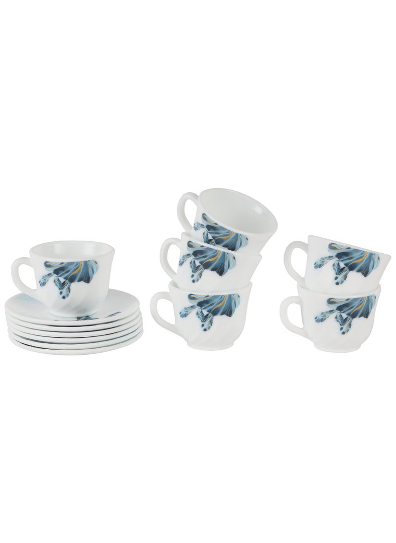 DELCASA Delcasa 12 Piece Opalware Cup and Saucer Set- DC3400  - Image 2