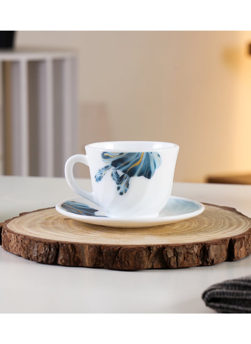 DELCASA Delcasa 12 Piece Opalware Cup and Saucer Set- DC3400  - Image 4