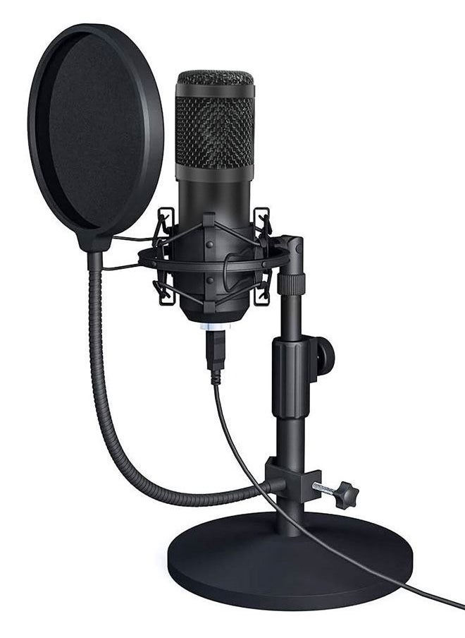 VITION USB Streaming Podcast PC Microphone, Professional 192kHz/24bit Studio Cardioid Condenser Mic Kit with Sound Card Boom Arm Shock Mount Pop Filter,Live Broadcast Equipment for Skype Youtuber Karaoke Gaming Recording - Image 1