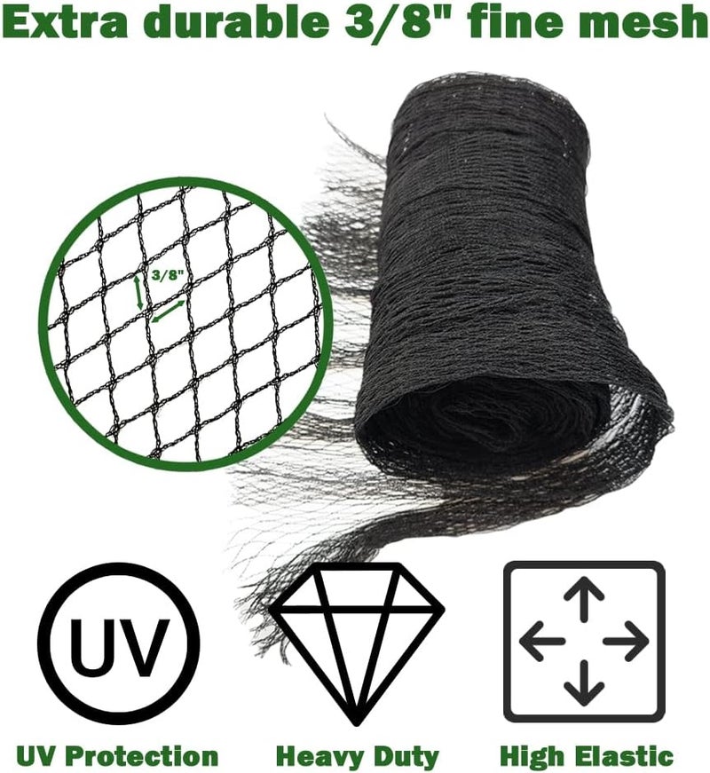 POYEE 15x20ft Pond Netting for Leaves Leaf Net Cover Pond Net with Small Fine Mesh Protecting Koi Fish from Birds Cats Stakes Included - Image 3