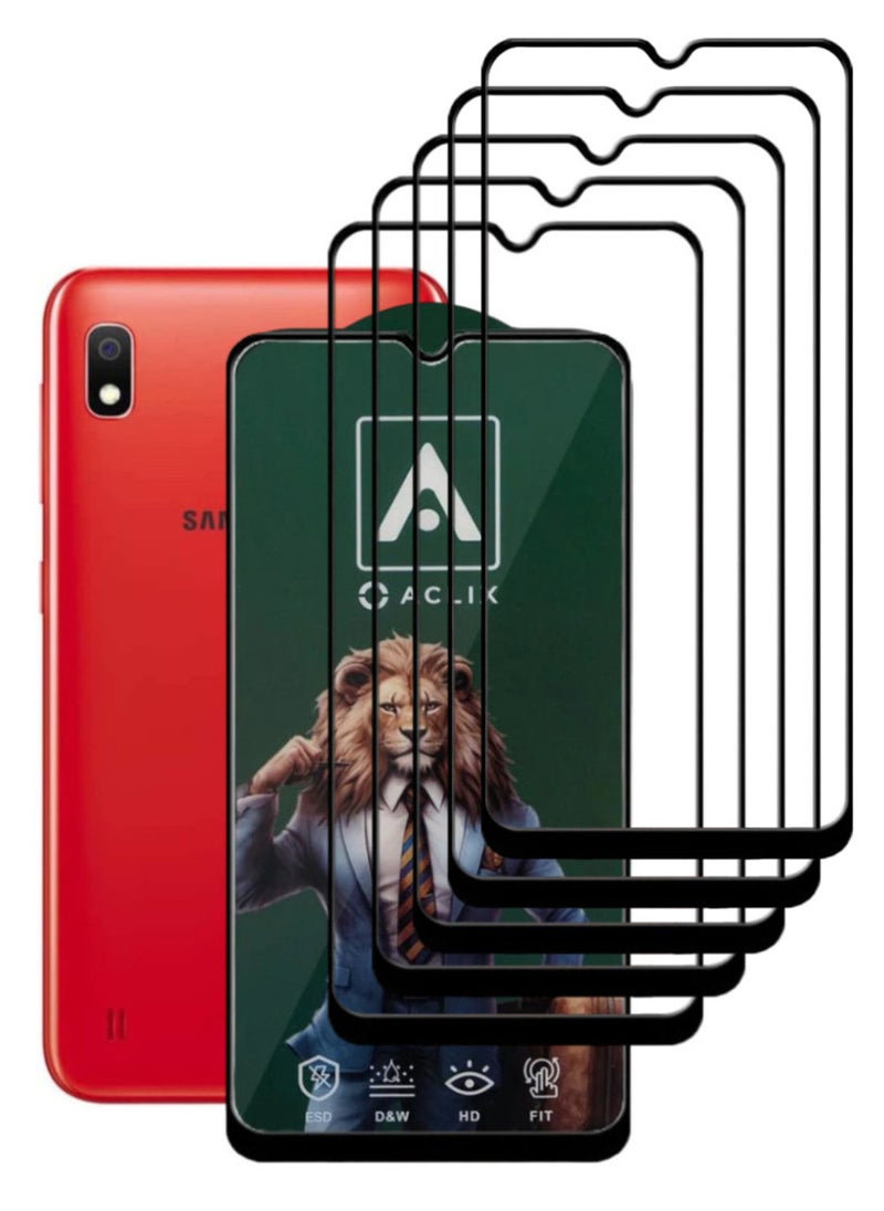 ACLIX 5 Pieces Antistatic ESD Dustproof Premium Quality High Definition Tempered Glass Screen Protector Designed For Samsung Galaxy A10 - Image 1