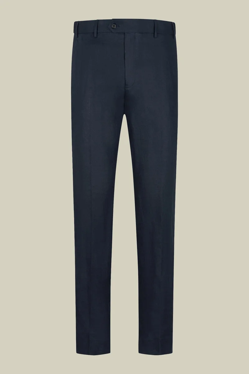 Doppelganger  Men's single-breasted suit in 100% linen, regular fit - DK Blue for Men | Best Price UAE