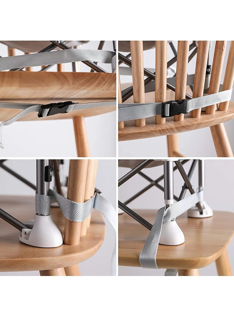 Children's Dining Chair Portable Foldable Multifunctional Children's Dining Stool Baby Seat with Removable Tray Storage Bag Suitable for Boys and Girls 6-36 Months Outdoor Outing Eating Seat (Grey)  - Image 5