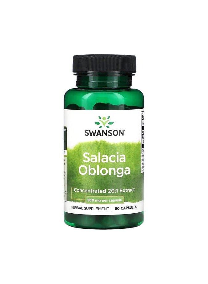 Herbal Supplement - Salacia Oblonga May Support Cardiovascular Health - 500 mg 60 Capsules