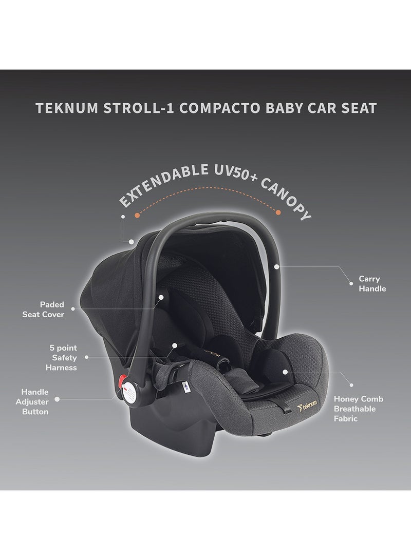Teknum STROLL-1 Travel System w / Reversible Stroller and Baby Car Seat - Khaki - Image 3