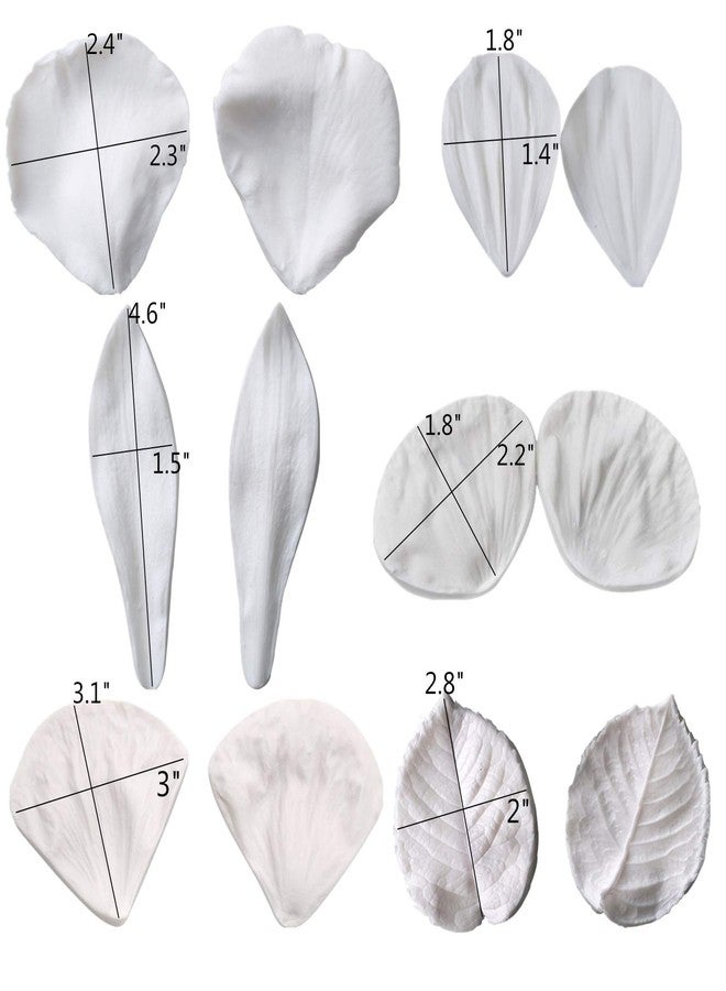 Colorkitchenware 6set Gumpaste Flower Molds and 6set Gumpaste Flower Cutters- Fondant Tools Kit Stainless Steel Cookie Cutter Set Paste Silicone Veining Mold for Wedding,Birthday Cake Decorating - Image 5