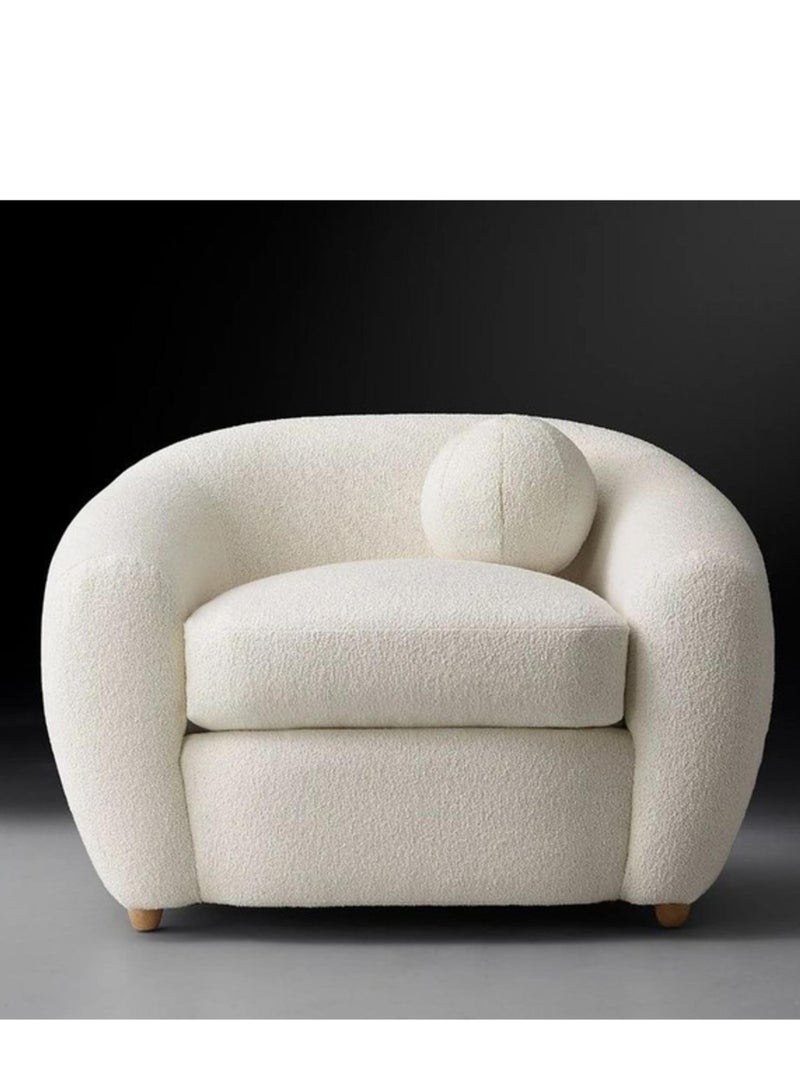 Chair|Swedish Wood and Bouclee 80x80x75 cm- Beige