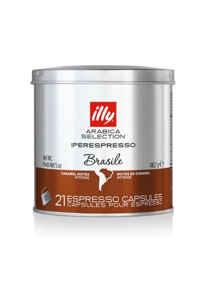 Illy iperEspresso Capsule Compatible with illy iperEspresso Machines, 21 Count (Brasile Single Origin Bold Roast) - Image 1