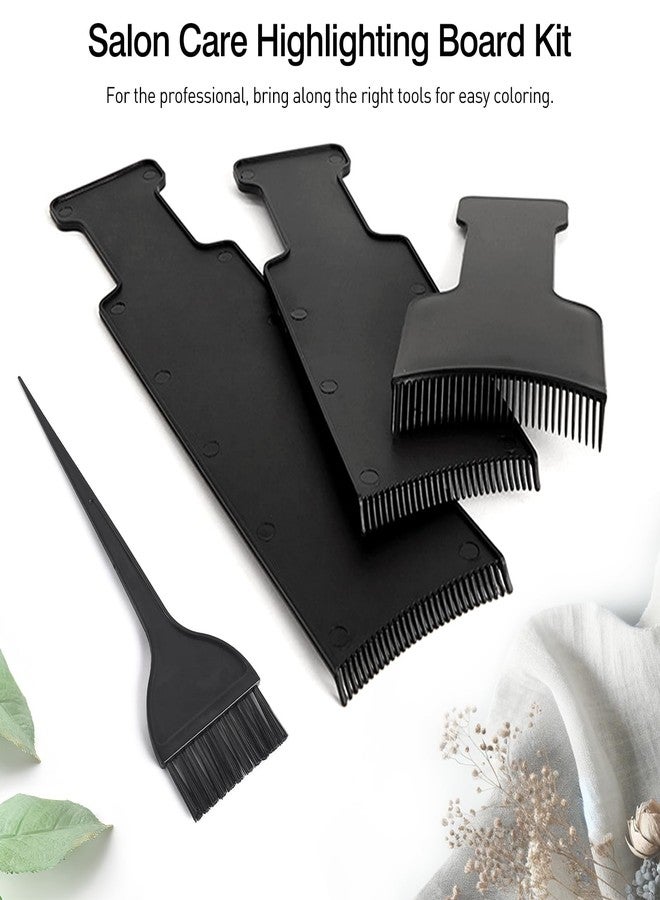 Jaasuee 4-Piece Balayage Highlighting Kit - Black Nylon Combs & Brush for Salon & Home Use - Image 3