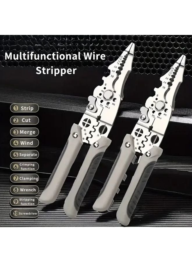 Multifunction Heavy Duty Wire Stripper Cutter Crimper All In One Tool For Electricians - Image 2