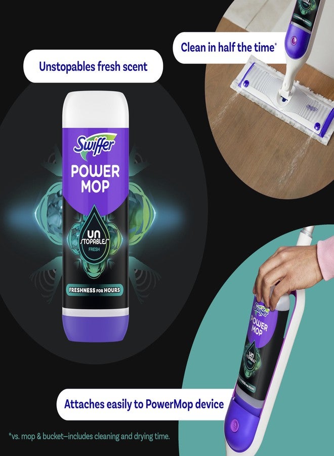 Swiffer PowerMop Floor Cleaning Solution with Unstopables Fresh Scent, PowerMop Refills, Floor Cleaner for Mopping, 25.3 fl oz, 2 Pack - Image 2