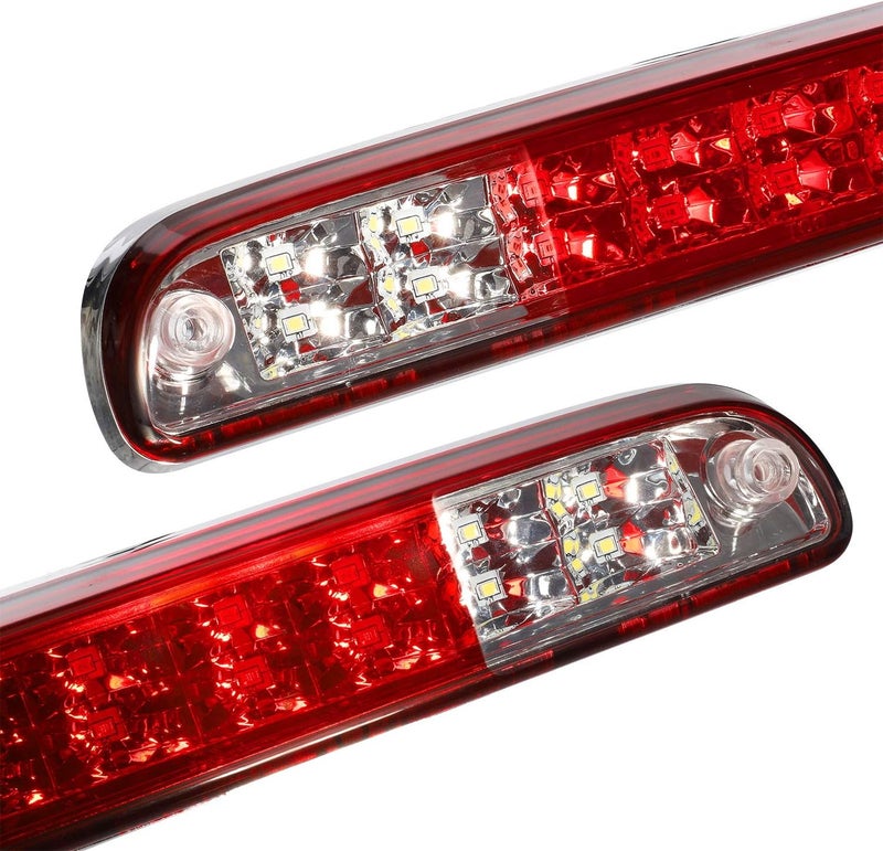 Partsam High Mount Stop Light Third 3rd Brake Light Replacement for F250 F350 F450 F550 Super Duty 1999 to 2016 / Ranger/B series LED Rear Cab Roof Center Mount Brake Stop Tail Cargo Light Lamp (Red) - Image 5