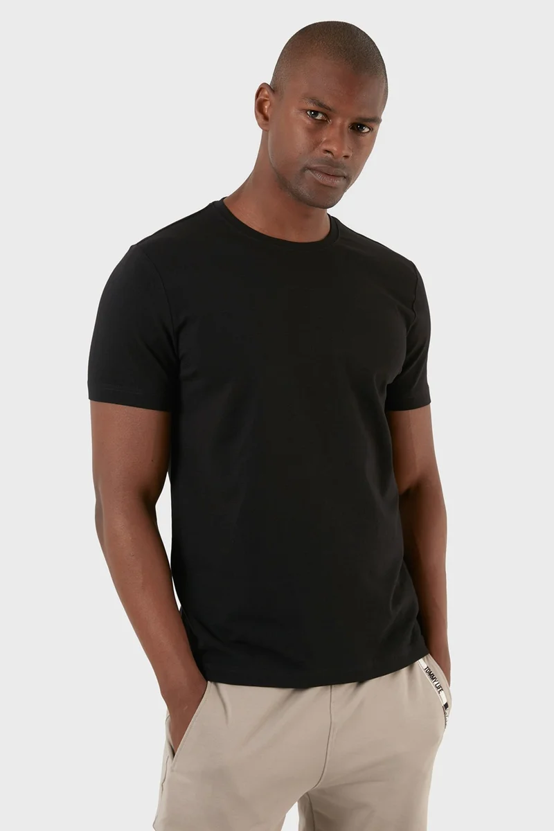 Exxe Cotton Regular Fit Crew Neck Basic T Shirt Men's T Shirt MODJ000B
