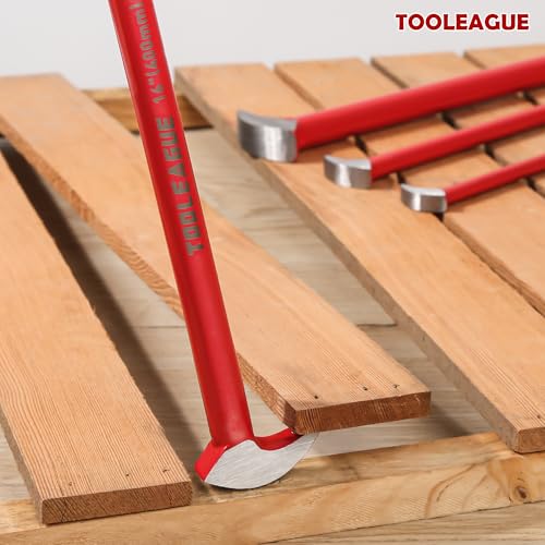TOOLEAGUE 4Pcs Rolling Head Pry Bar Set,6",12",16",20" Heavy Duty Pry Bars Hand Tool for Garages,Machinery Aligning & Prying, Red - Image 5