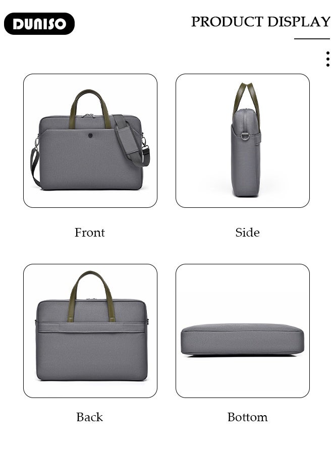 DUNISO 15.6 Inch Laptop Bag Lightweight Computer Bag Travel Business Handbag Briefcase Water Resistance Shoulder Messenger Bag for Men and Women Work Office - Image 3