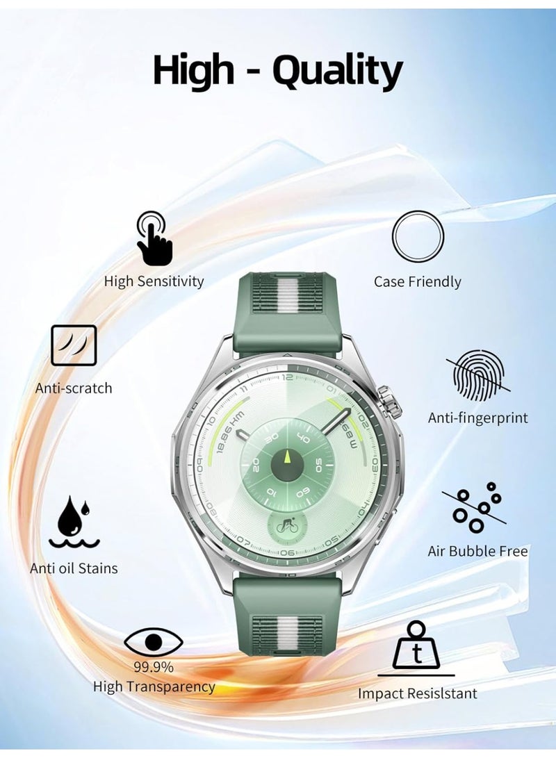 1 Pack Tempered Glass Screen Protector, [99.99% HD Clear] [9H Hardness] [film Friendly] for HUAWEI WATCH GT 6  46mm Tempered film Glass - Image 2