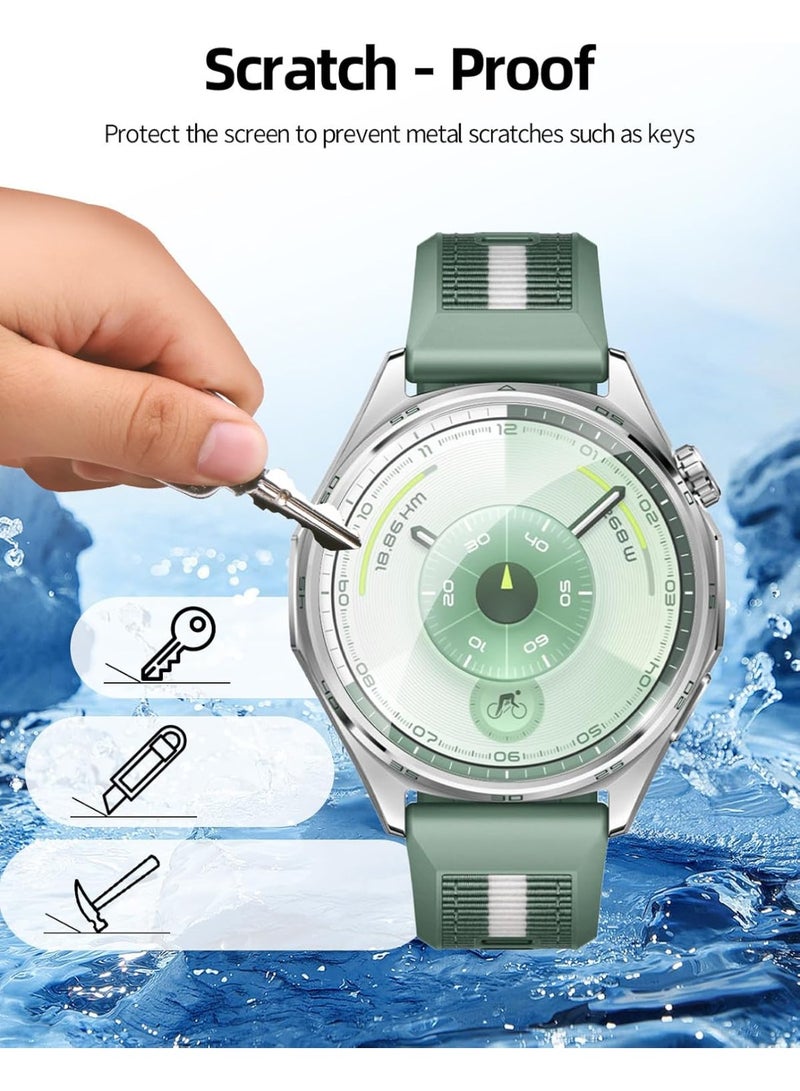 1 Pack Tempered Glass Screen Protector, [99.99% HD Clear] [9H Hardness] [film Friendly] for HUAWEI WATCH GT 6  46mm Tempered film Glass - Image 3