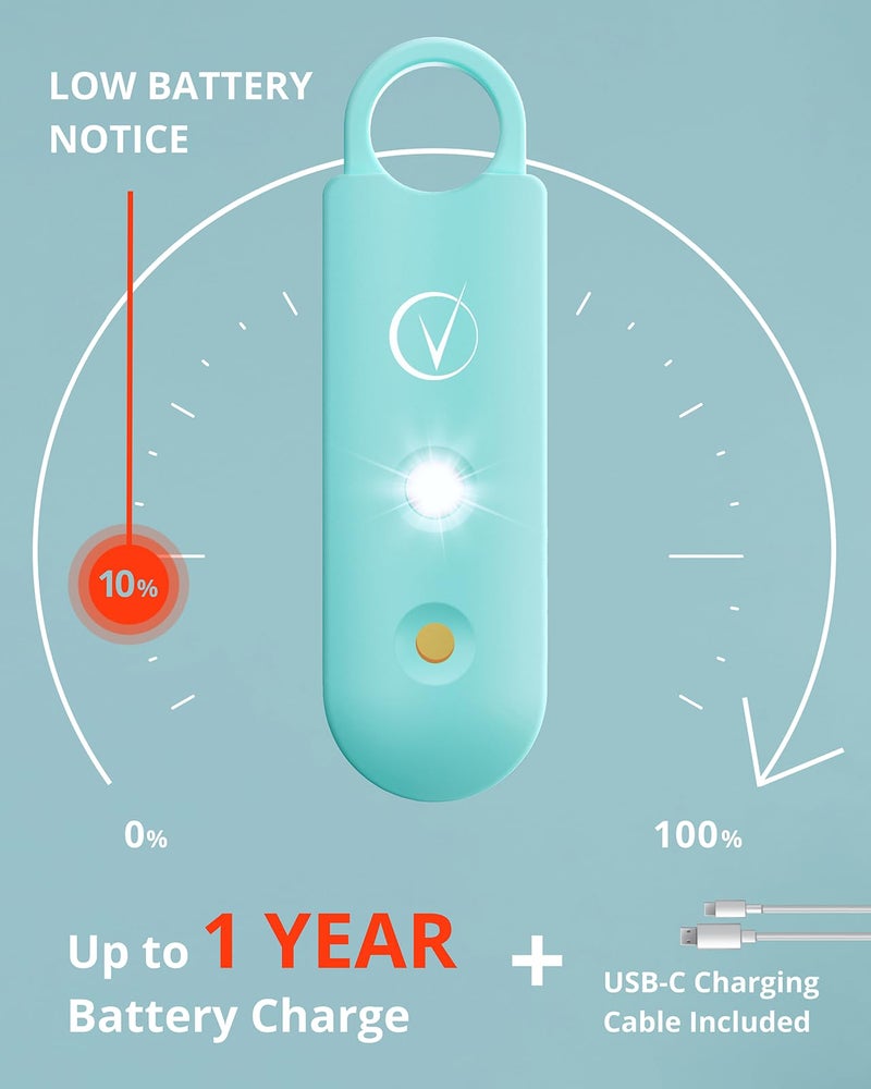 Vantamo Personal Alarm for Self Defense with Low Battery Notice, Strobe Light & Extra Loud 130 dB Double Speakers Safety Keychain Set for Women, Rechargeable Panic Button for Womens Self Defense - Image 4