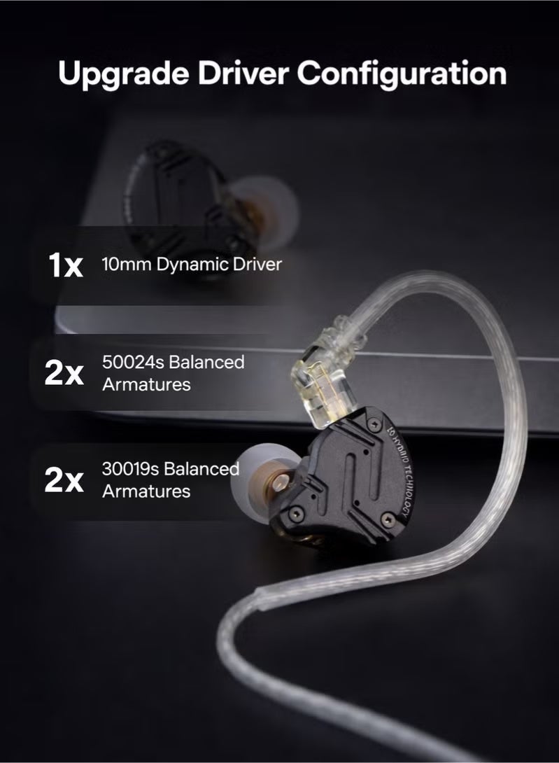 كي زد KZ ZS10 PRO Xzm الأصلي ترقية 1DD + 4BA الهجين محرك HiFi سماعات الرأس في الأذن إيم ، مع لوحة سبائك ، قابلة للإزالة كابل مضمن 2 دبوس مطلي على الفضة ، مناسبة لعشاق الموسيقى DJ مرحلة (مع ميكروفون) - Image 4