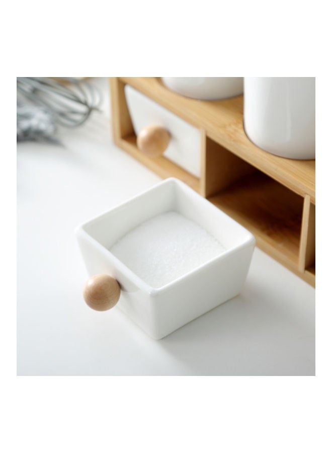 Set of Multicolour Ceramic Seasoning Jar Bowls Sugar Containers - Image 3