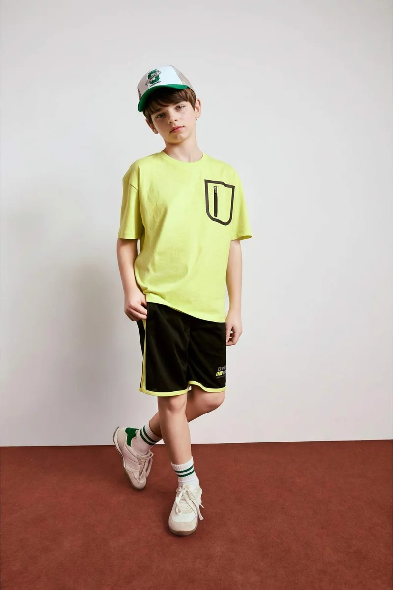 ديفاكتو Boy Regular Fit Sports Print Tulle Shorts