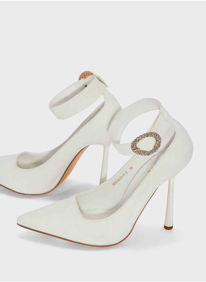 ELLA - Jewelled Tie-Around  Pumps - Image 1